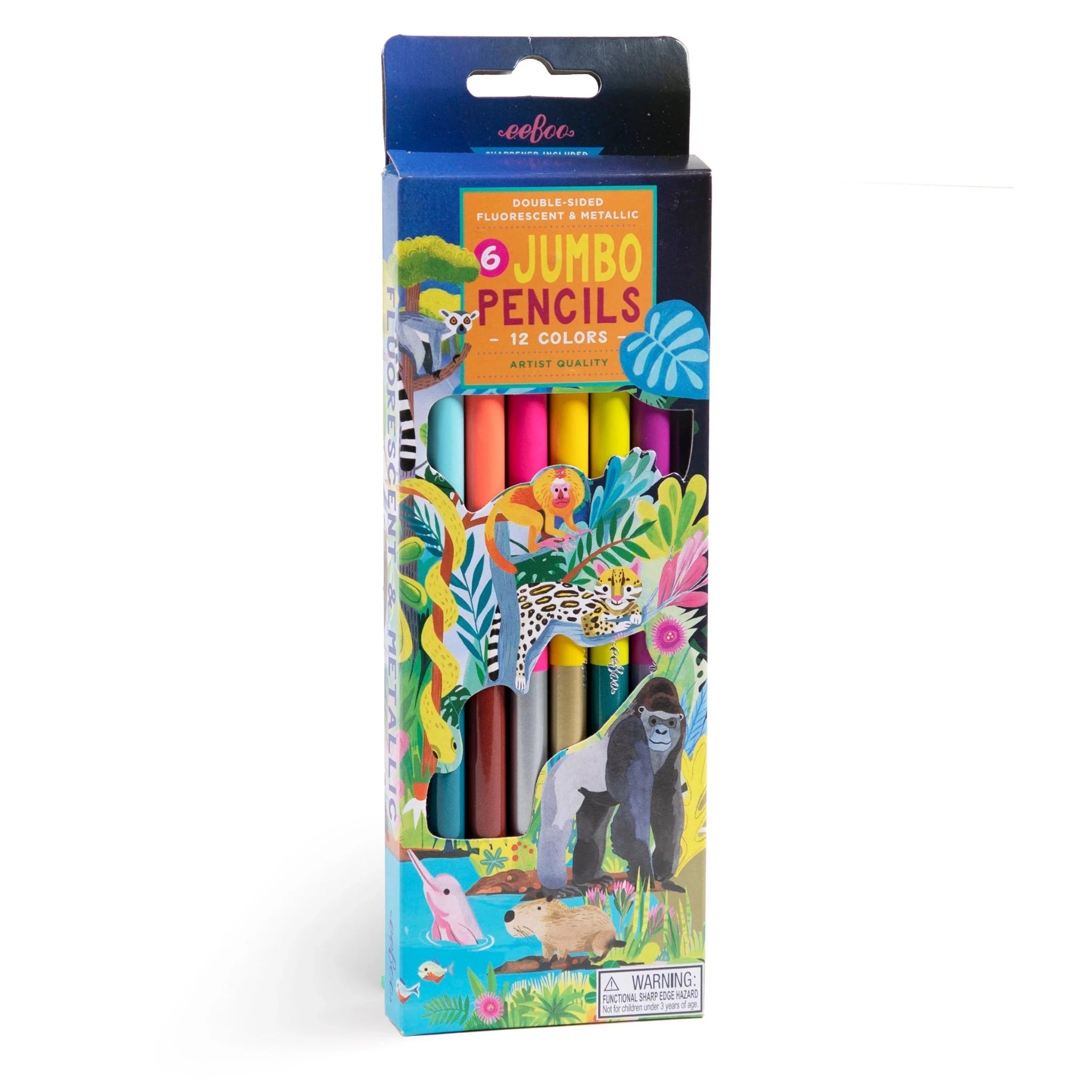 Rainforest 6 jumbo double sided colored Pencils