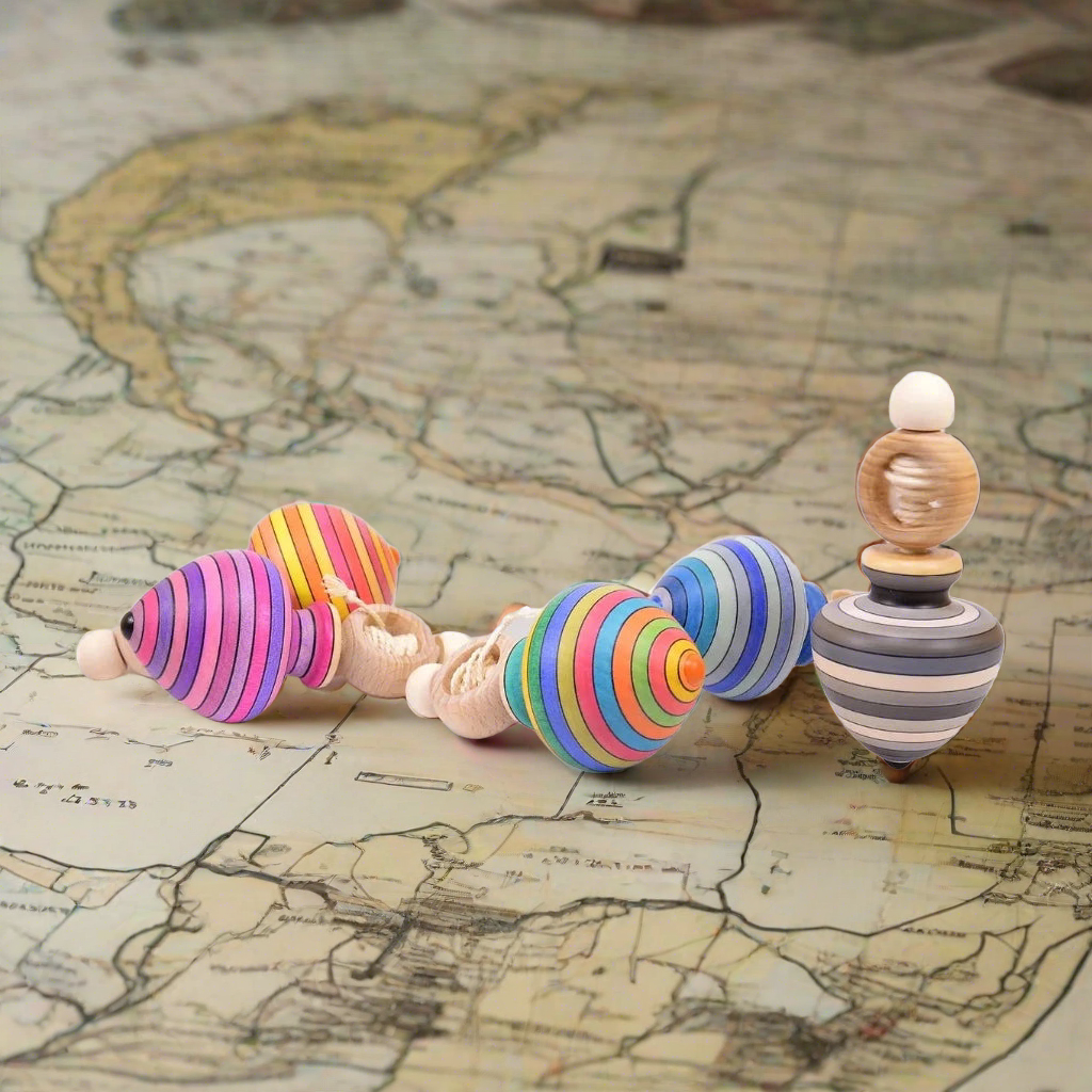 Pull string spinning tops sales