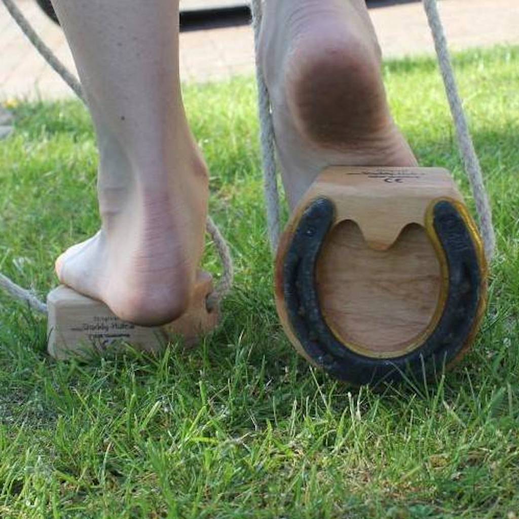Cloppity horseshoes, try to wear one.