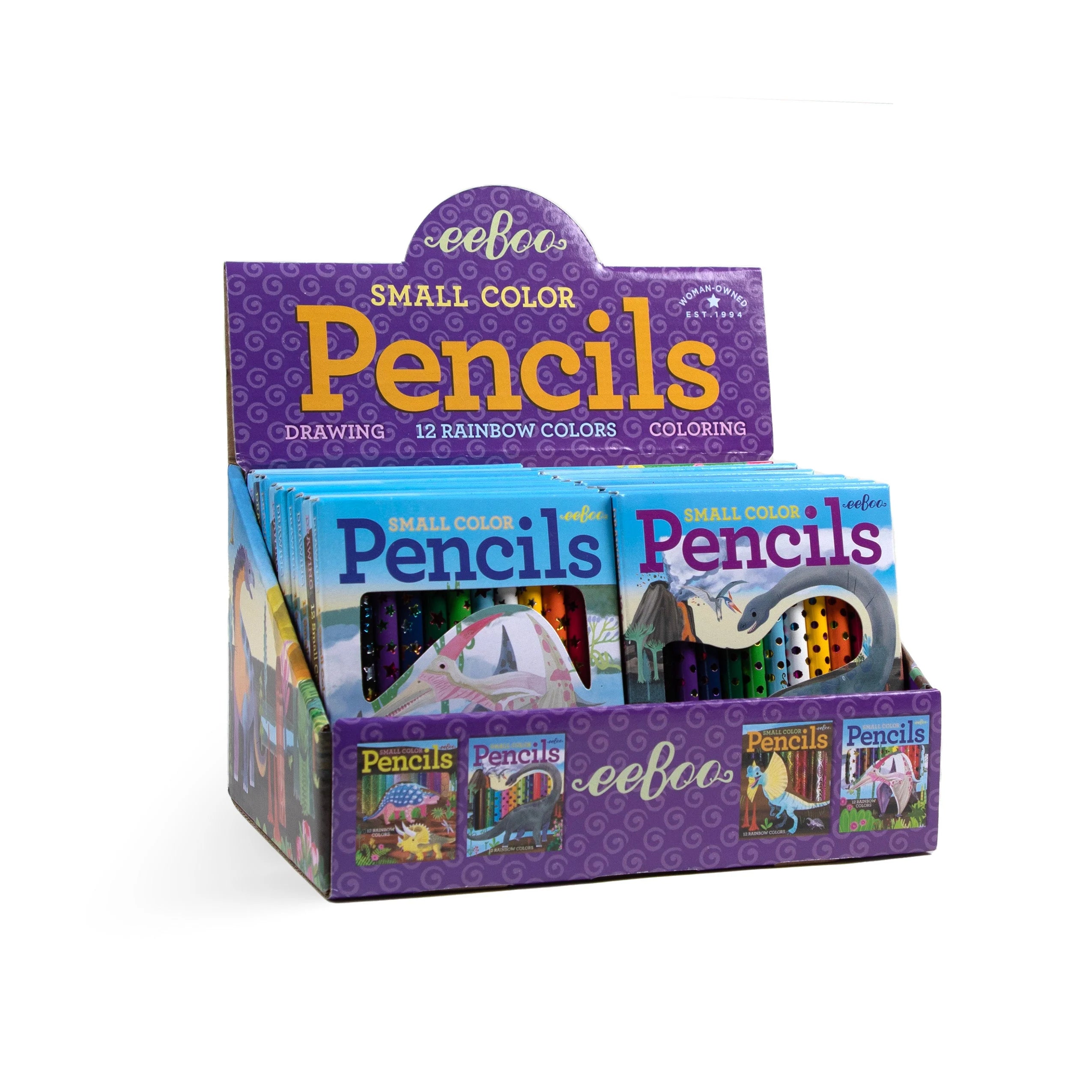 12 small mini Dino Colored Pencils