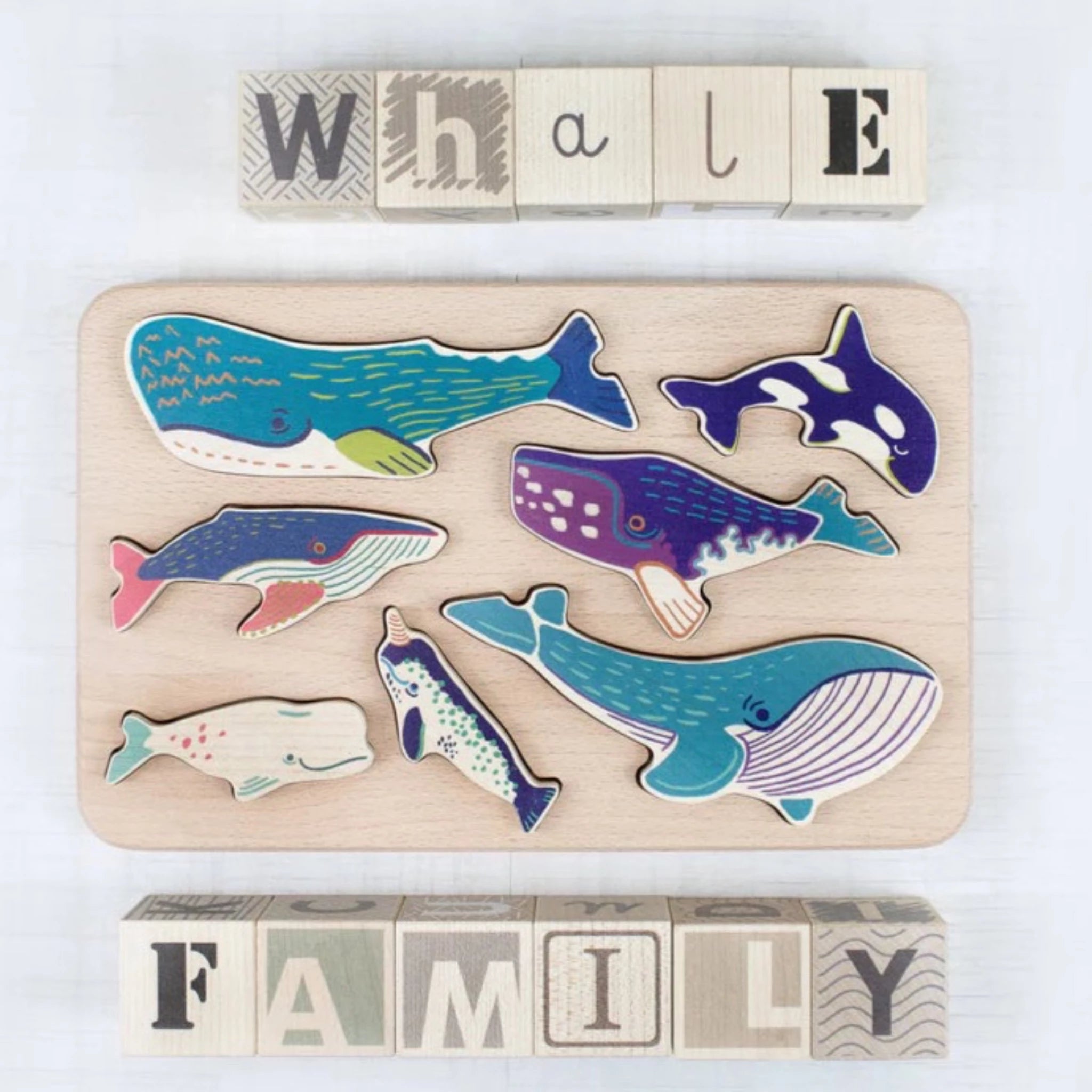 Bajo Whale Family Puzzle Stacker.