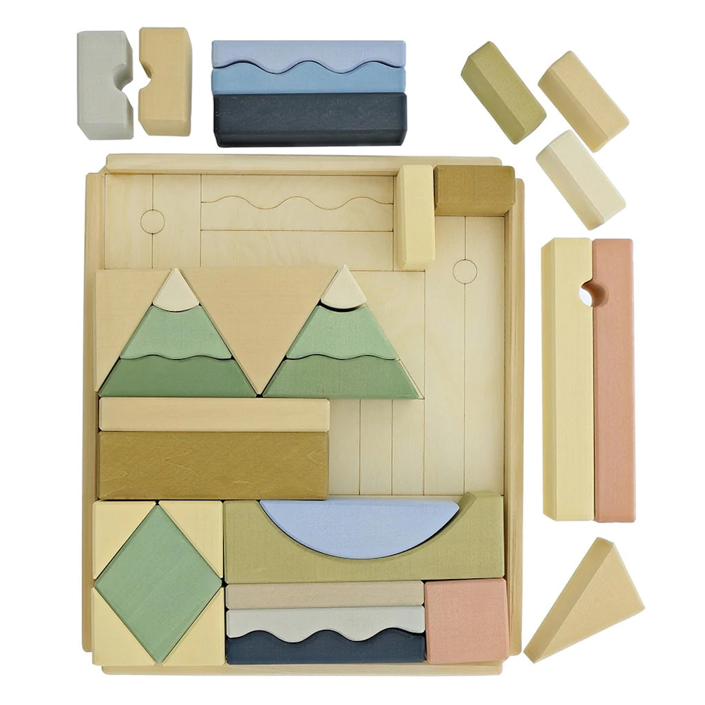 Mountain & river building blocks