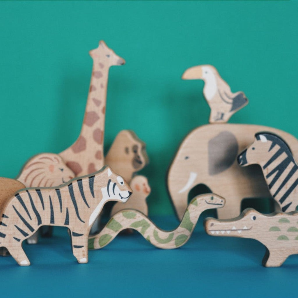 Bajo Wild Animals Wooden Figurines Set.