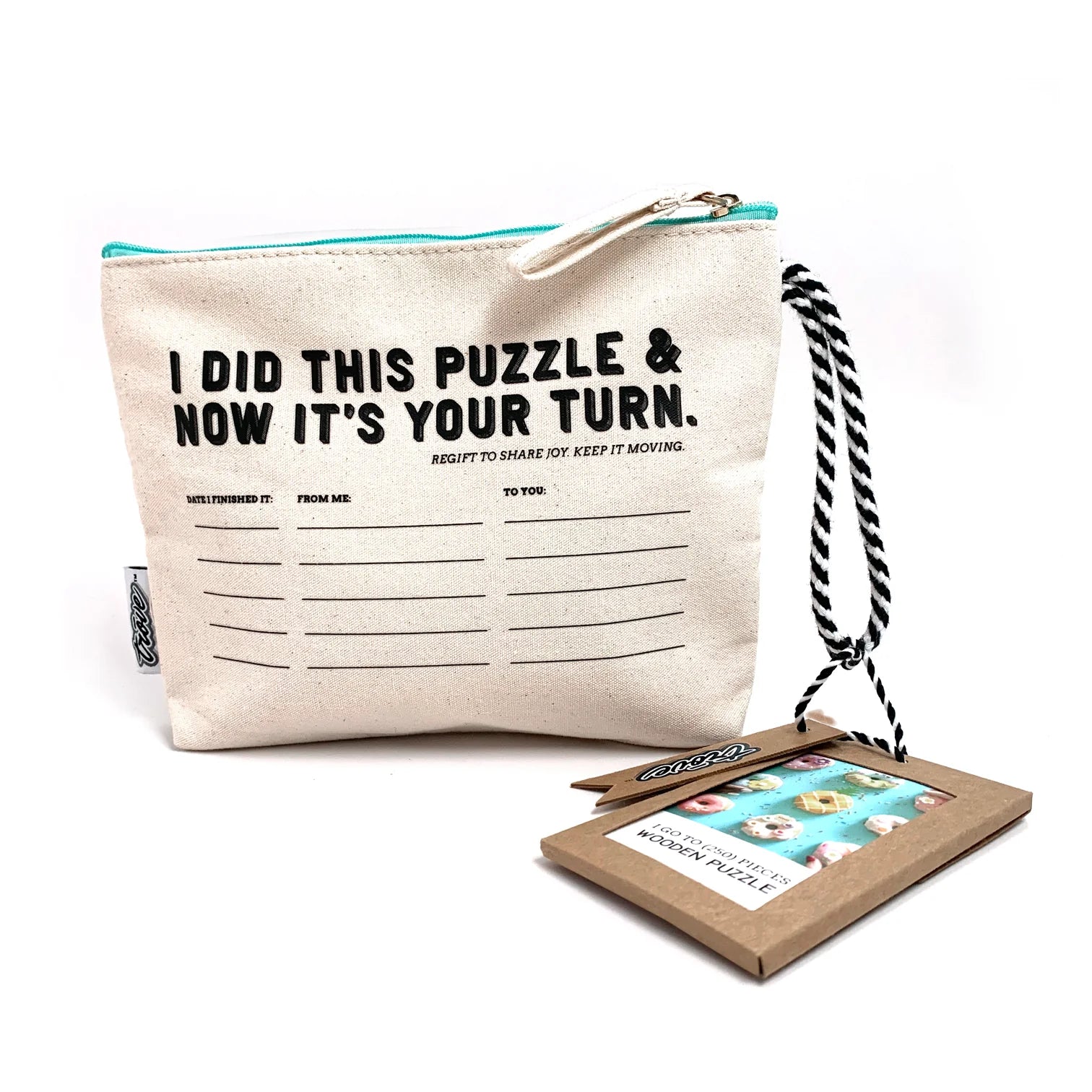 I Go To  Wooden Puzzle Pass it on Pouch