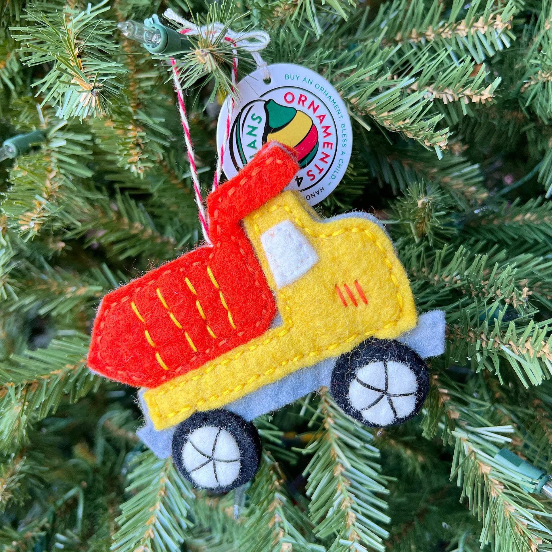 Dump Truck Felt Wool Christmas Ornament