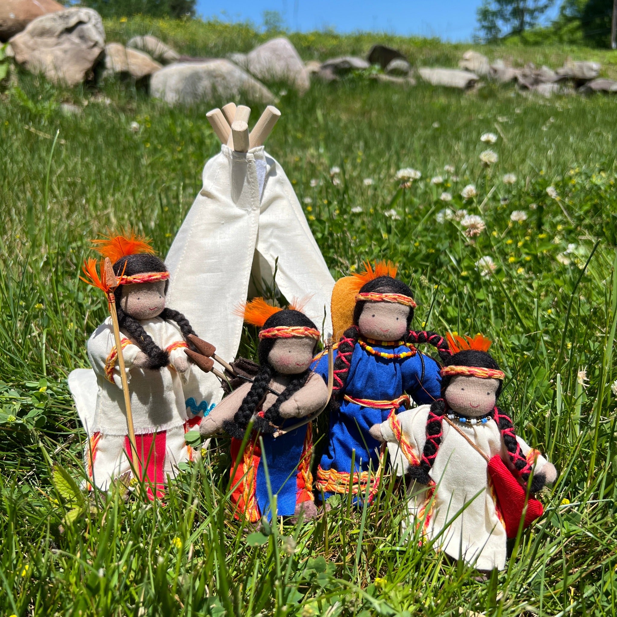 Waldorf dolls-Native American Family set and family