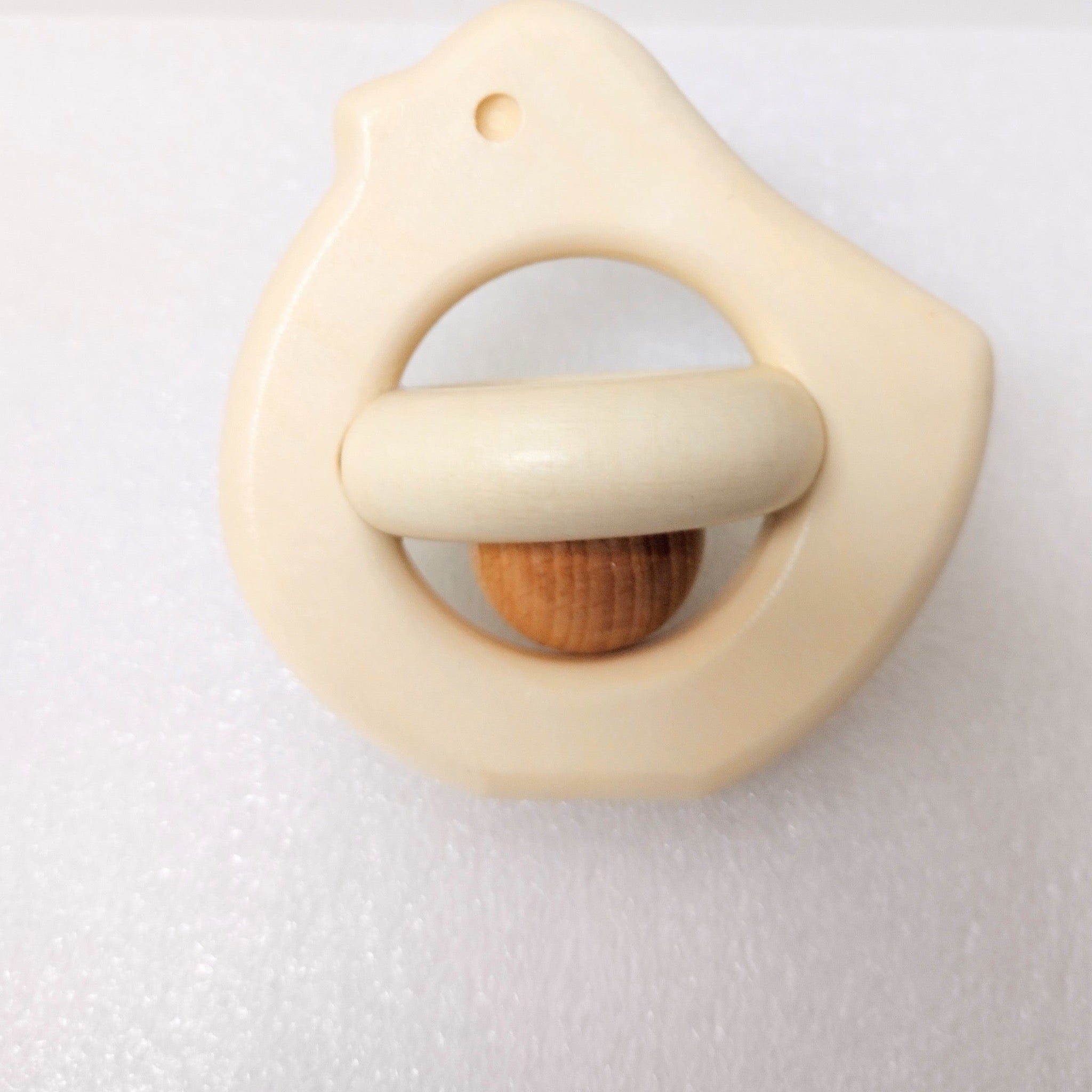 Bird rattle with wooden ball