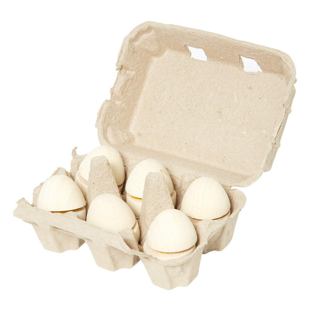 Wooden eggs to cut (6 pack) great play for little ones.