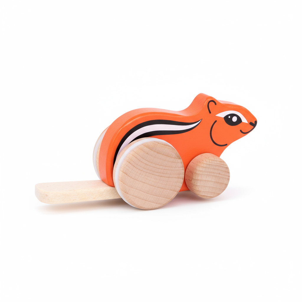 Bajo Zenek the Chipmunk- Funny Wooden Push Toy
