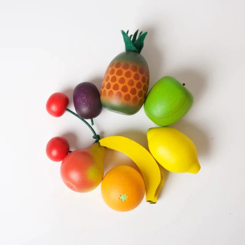 Combo of wooden fruits