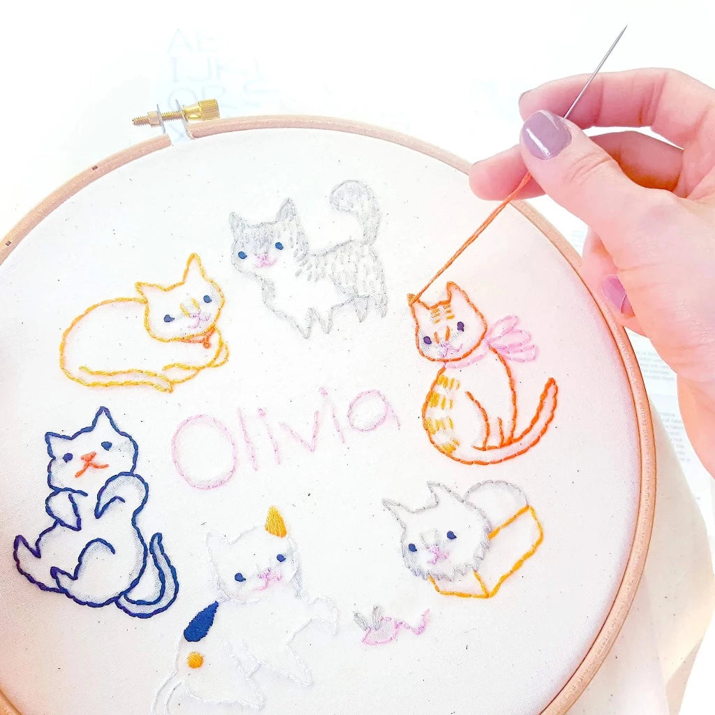 Kitties Embroidery Wall Art Kit