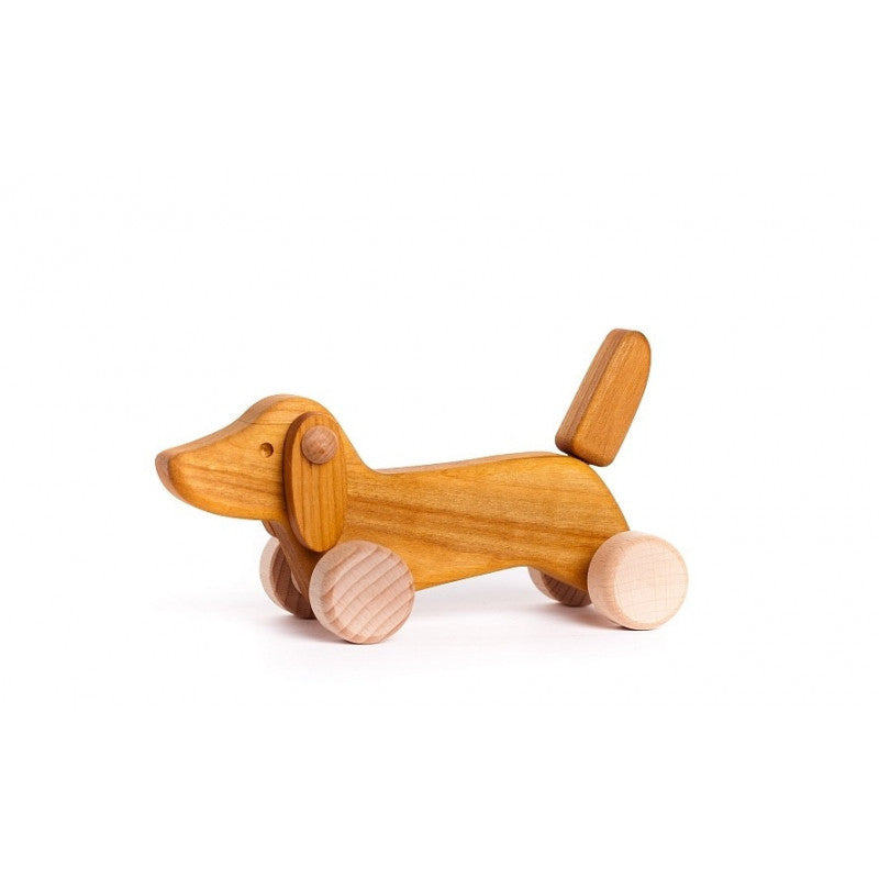 Bajo wooden miniature dachshund puppy