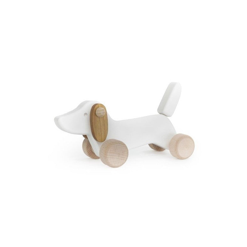 Bajo wooden miniature dachshund puppy